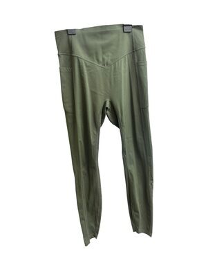 Halara Olive Green High Waisted 7/8 Leggings Side Pockets Size M
